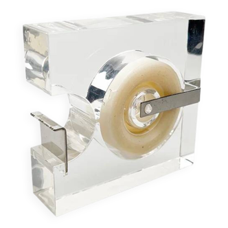 Adhesive Tape Dispenser • Lucite • Serge Mansau • Guzzini • 1970