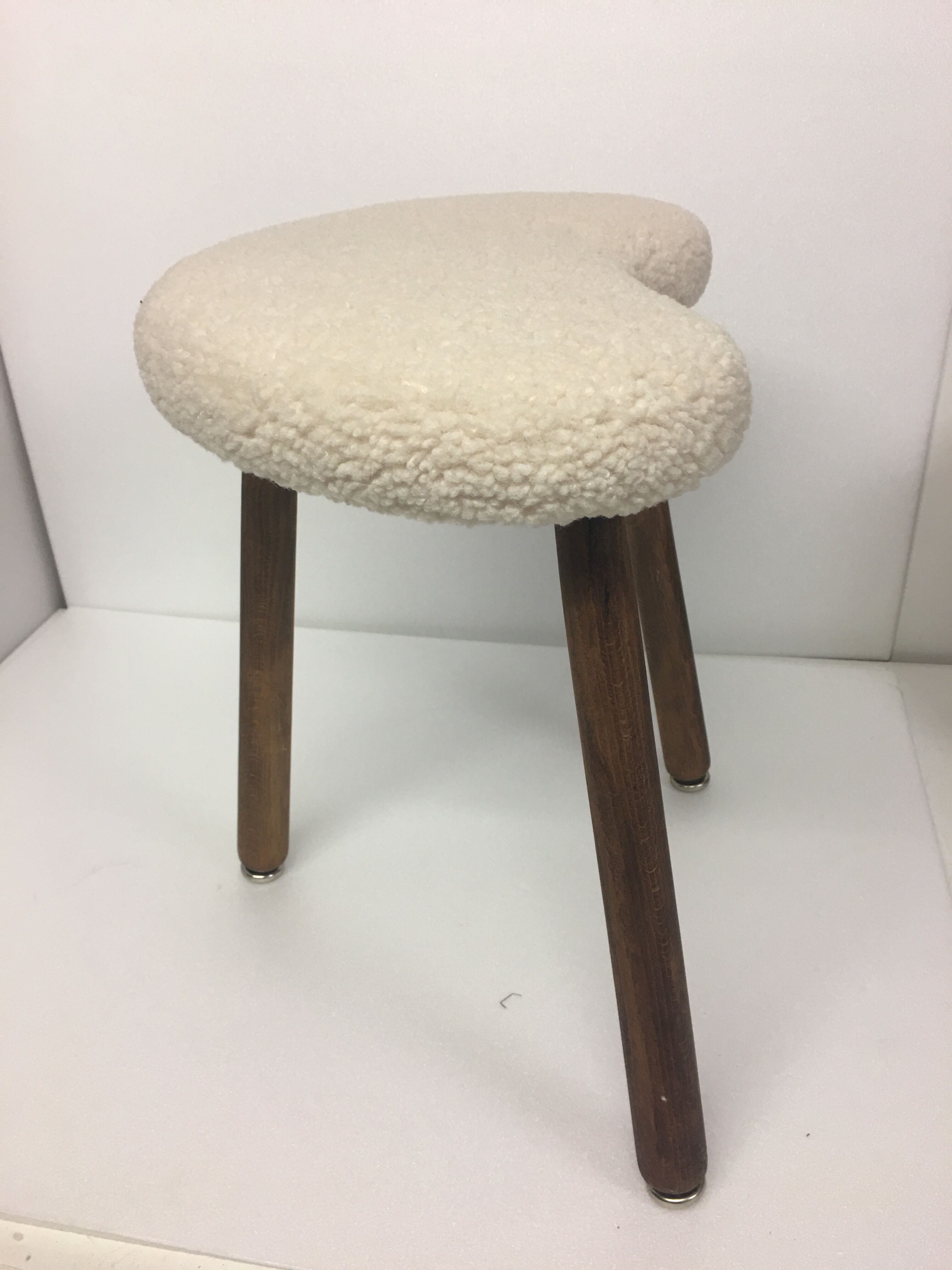 Painted beech tripod stool, contemporary