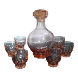 Set of 7 port glasses including a carafe