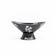 Vintage Wade Black boat vase with floral pattern and metal stand