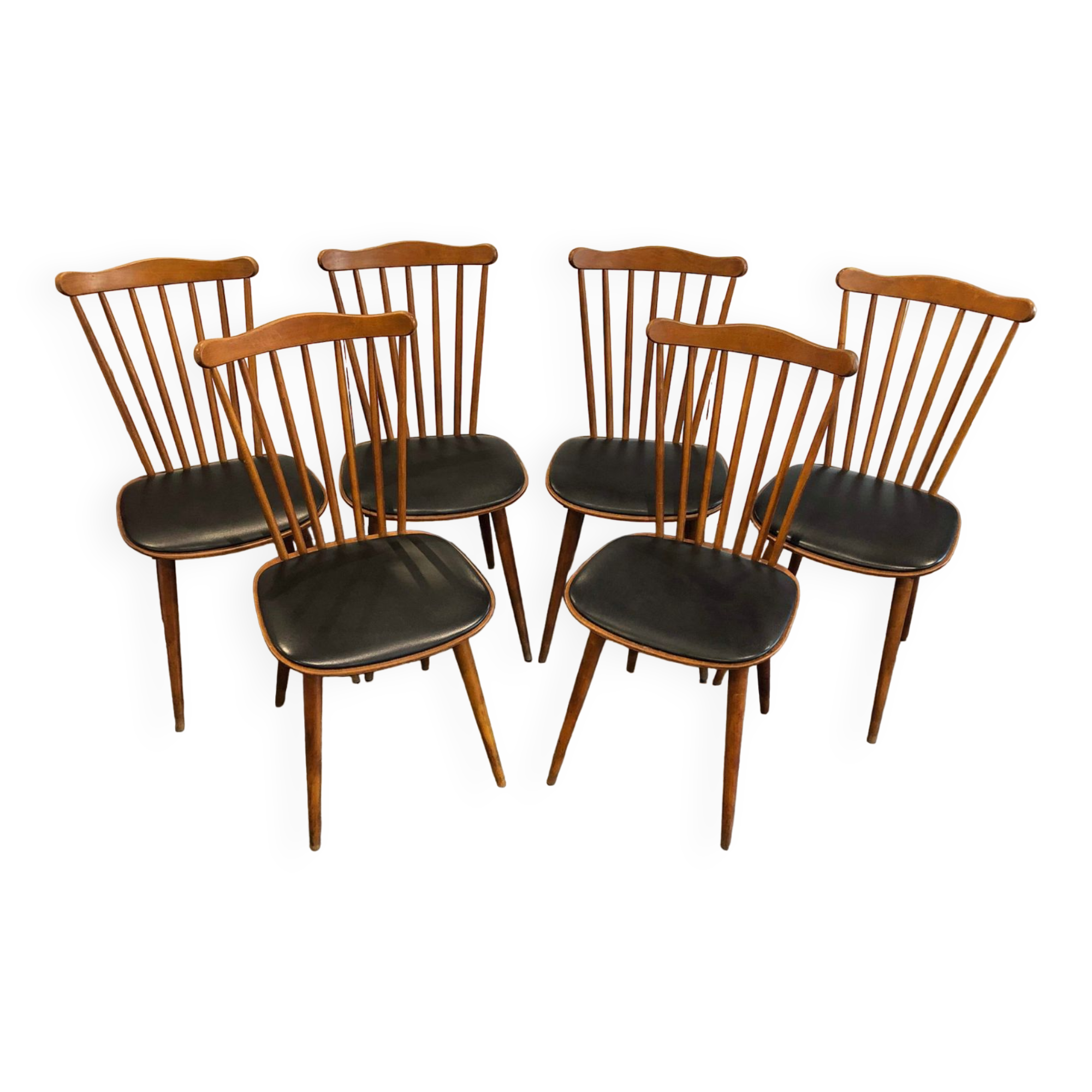 Set of 6 Baumann Menuet chairs, vintage, 1970s