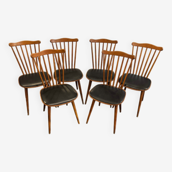Suite de 6 chaises Baumann Menuet, vintage, années 1970