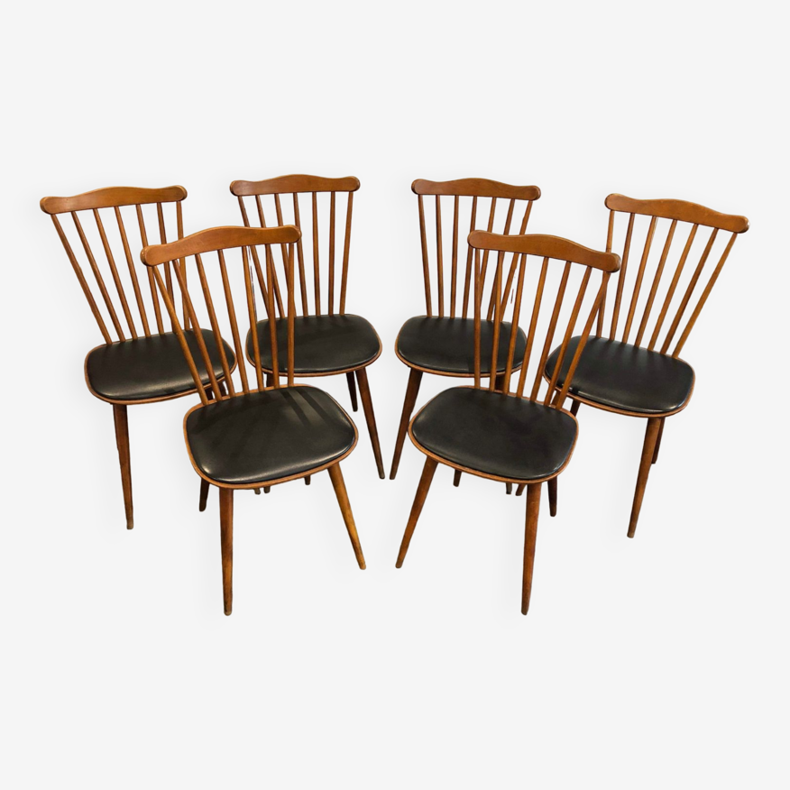 Suite de 6 chaises Baumann Menuet, vintage, années 1970 | Selency