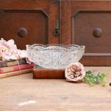 Beautiful vintage English decorative bowl in molded and cut glass