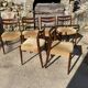 Lot of 6 vintage 1950s Scandinavian chairs in rosewood.