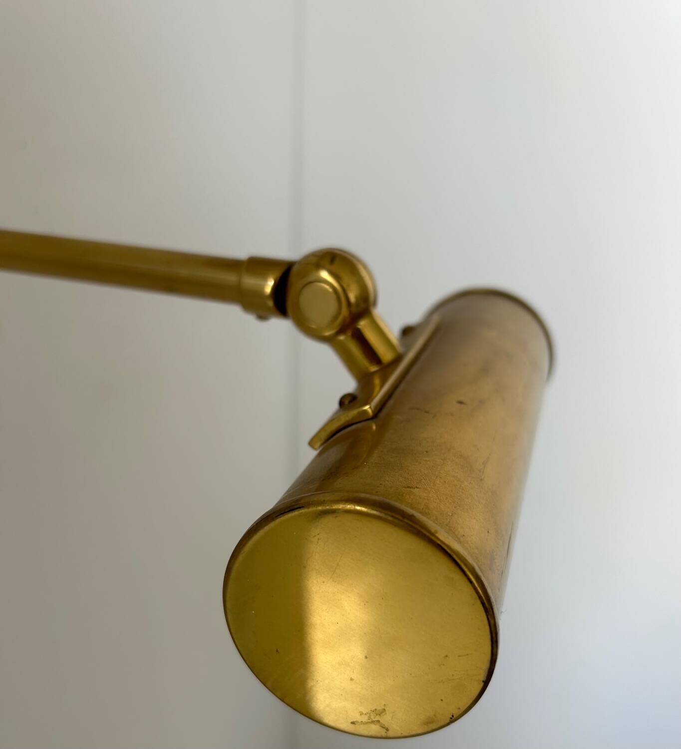 Pair of vintage adjustable wall lights, solid brass, France 1950