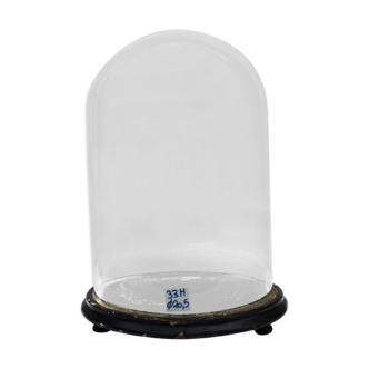 Ancient round glass globe 33 cm high