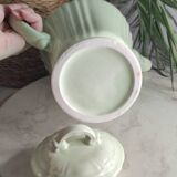 Green ceramic teapot