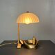 Artisanal hand made brutalist art deco style wrought iron desk lamp, 1980s