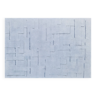 White minimalist monochrome abstract painting