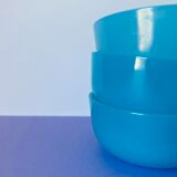 5 ramequins huile lesieur en verre bleu