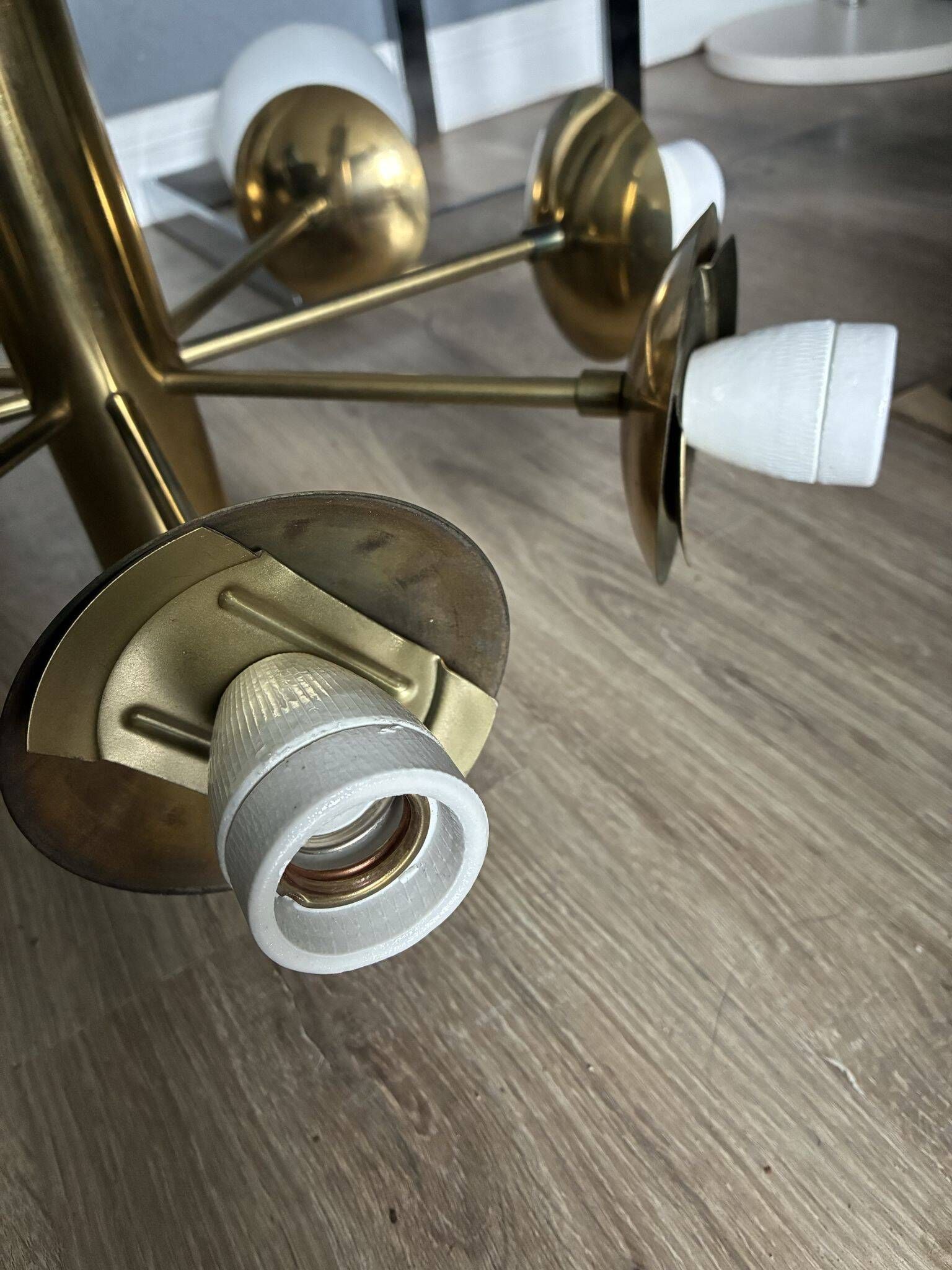 Kaiser Leuchten atomic sputnik pendant lamp, brass, 1960s