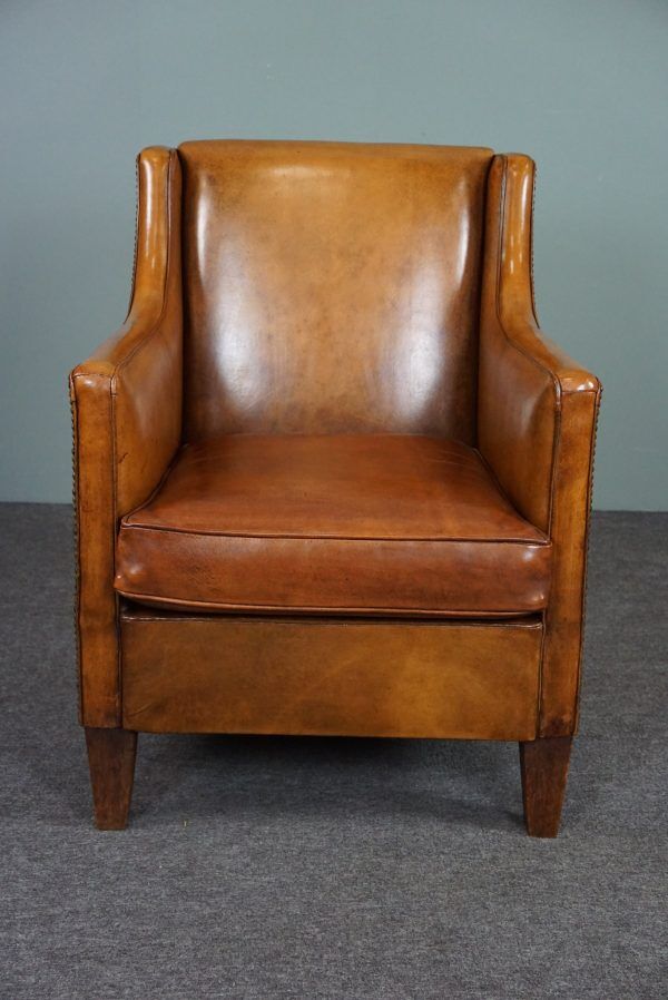 Modern charming armchair in sheepskin