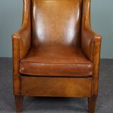 Modern charming armchair in sheepskin