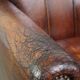 A vintage-style armchair with character, upholstered in beautifully patinated sheepskin.