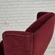 Chaise danoise à dossier haut, années 1970, velours rouge cerise, pieds en bois de frêne.