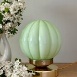Vintage mint green opaline globe table lamp