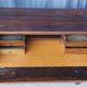 Secretary commode with a cross design from the Restoration period in walnut.