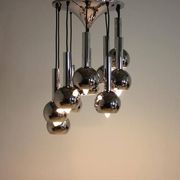 Magnifique pendentif en chrome en cascade, années 1970