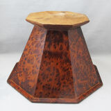 Basket or empty wooden pocket and cedar magnifying glass veneer