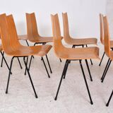 Set of 8 GA chairs by Hans Bellmann for Horgen-Glarus, Switzerland, 1960s