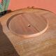 Side table with 2 trays on wheels, foldable, light wood (beech)