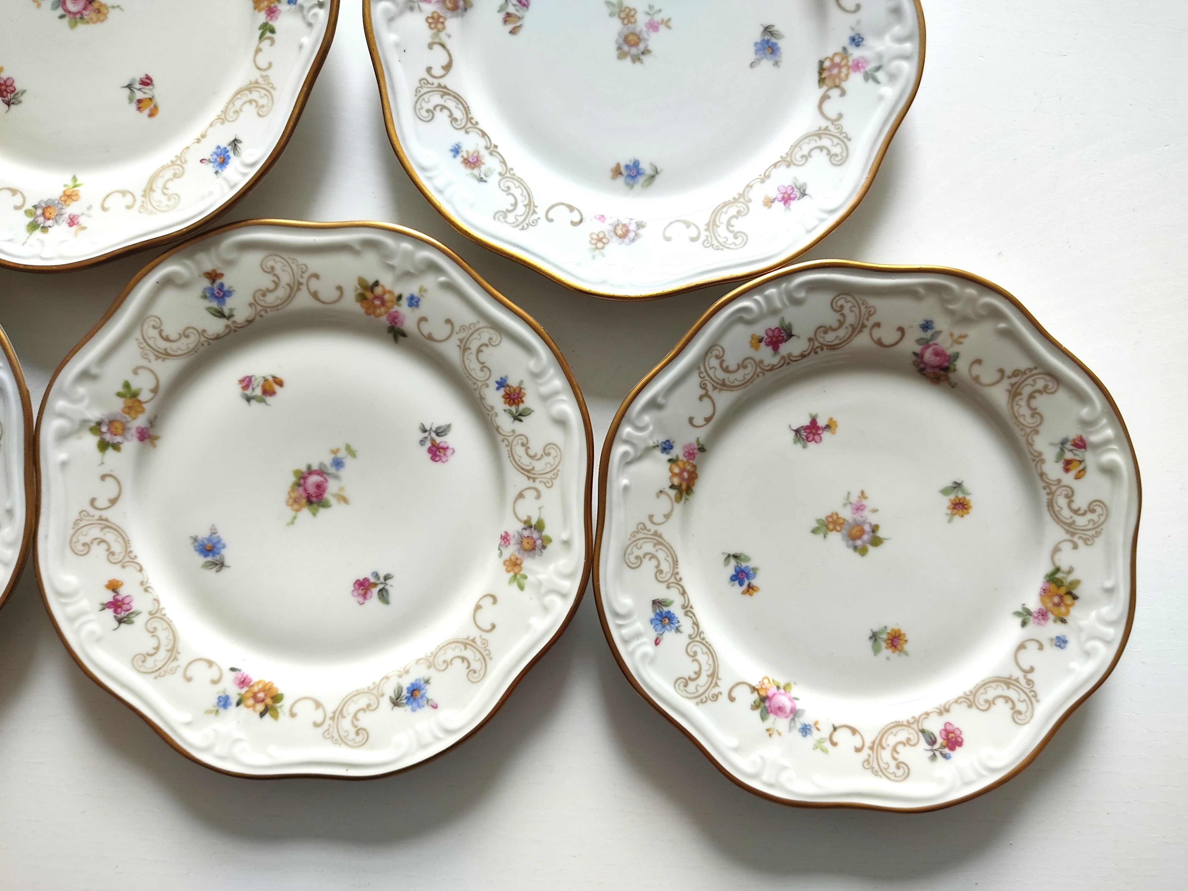 10 assiettes en porcelaine fleurie, veb r reichenbach