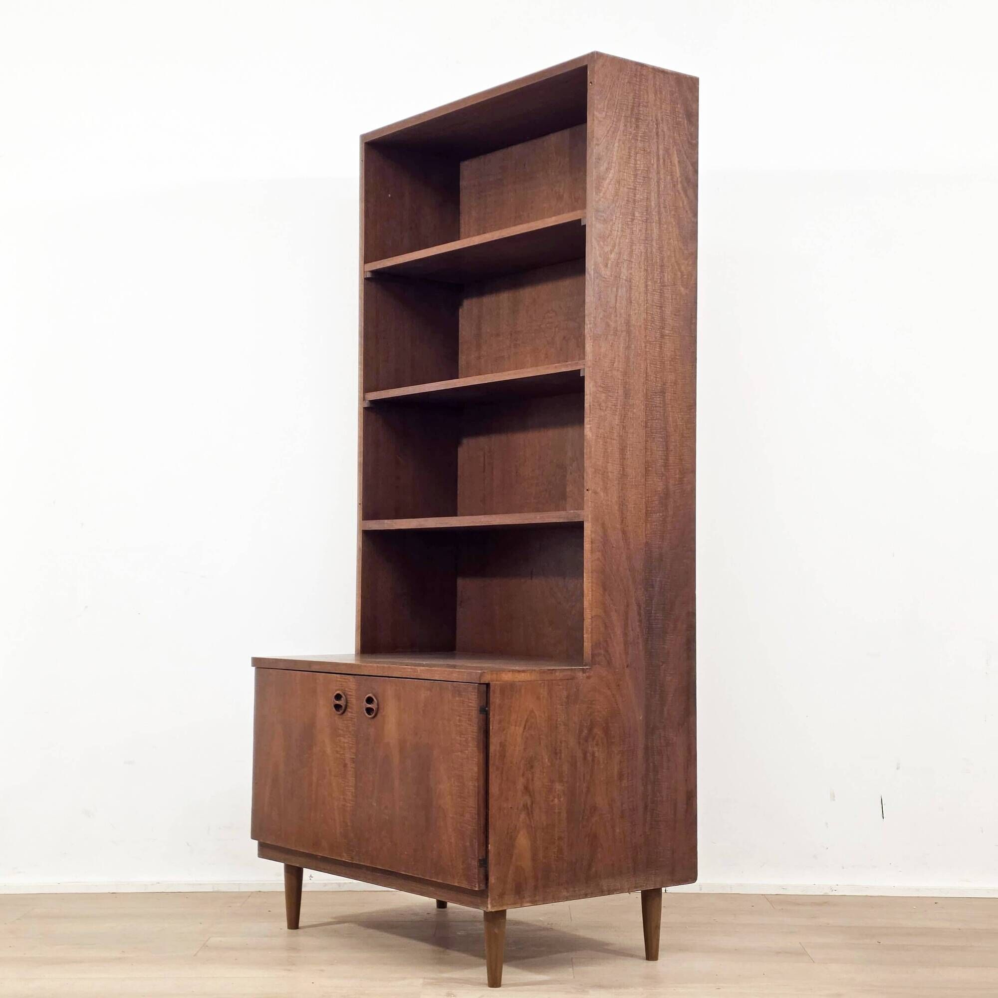 Scandinavian solid wood bookshelf, Mid-Century style, 1960s