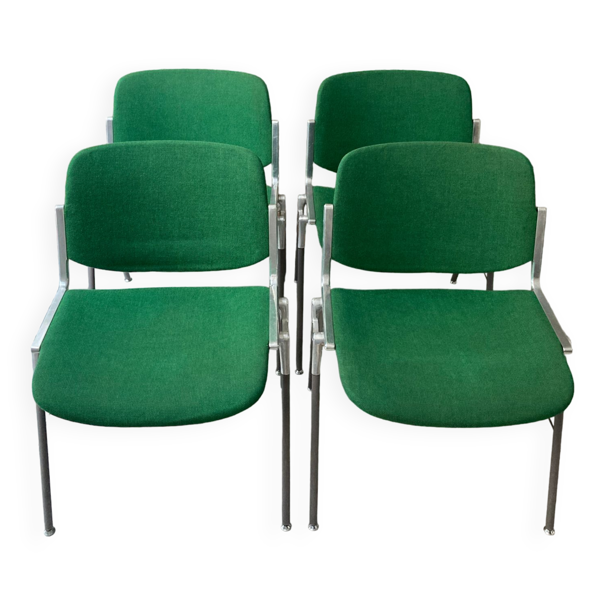 Set of 4 Green DSC106 Giancarlo Piretti chairs by Castelli