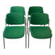 Set of 4 Green DSC106 Giancarlo Piretti chairs by Castelli