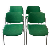 Set of 4 Green DSC106 Giancarlo Piretti chairs by Castelli