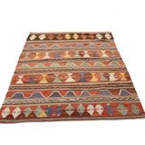 Red & Green Tribal Vintage Rug, 123x169Cm