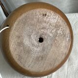 Vintage 1970 turned wooden ball lamp signed