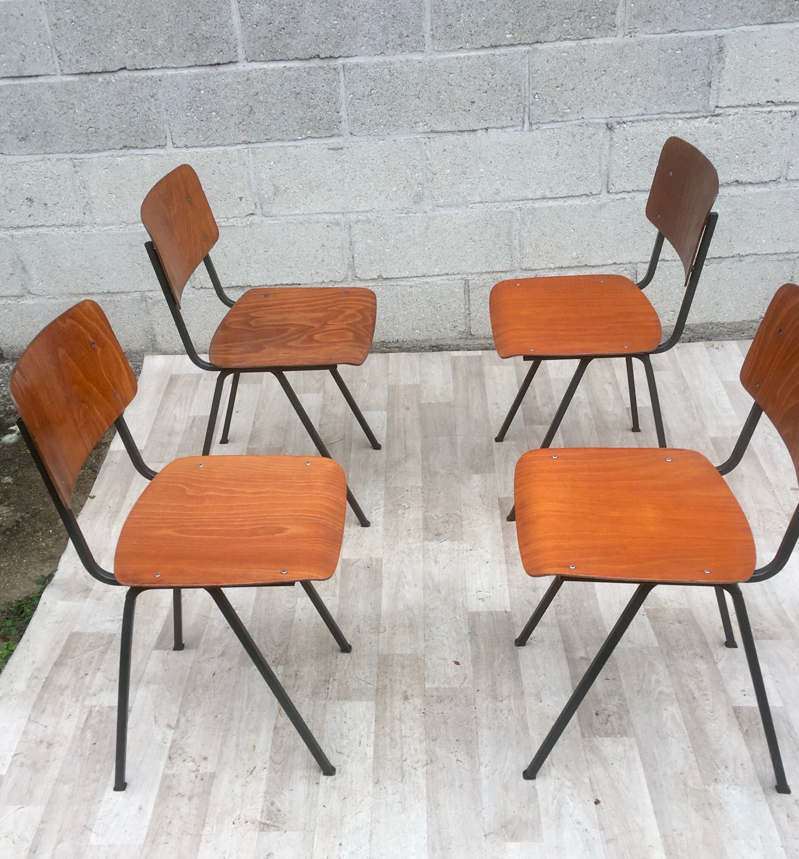 Set of 4 vintage chairs and design Eromes