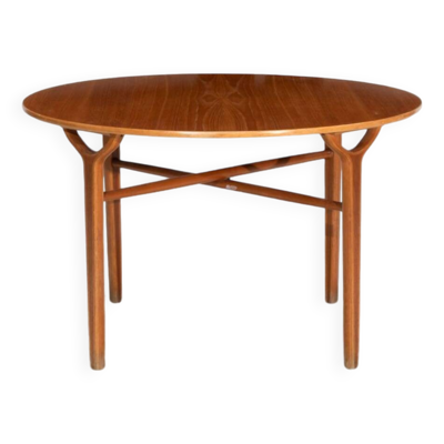 Table basse circulaire par Peter Hvidt et Orla Molgaard-Nielsen, modèle 6900, édition Fritz Hansen