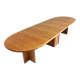 Vintage Danish Large Oval Extendable Dining Table XL 1960s