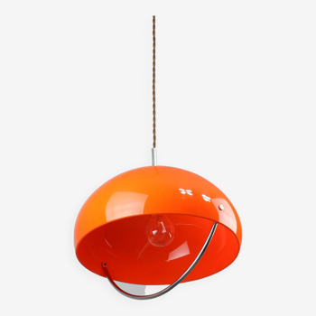 Suspension space age en plexiglas orange, italie, 1970s