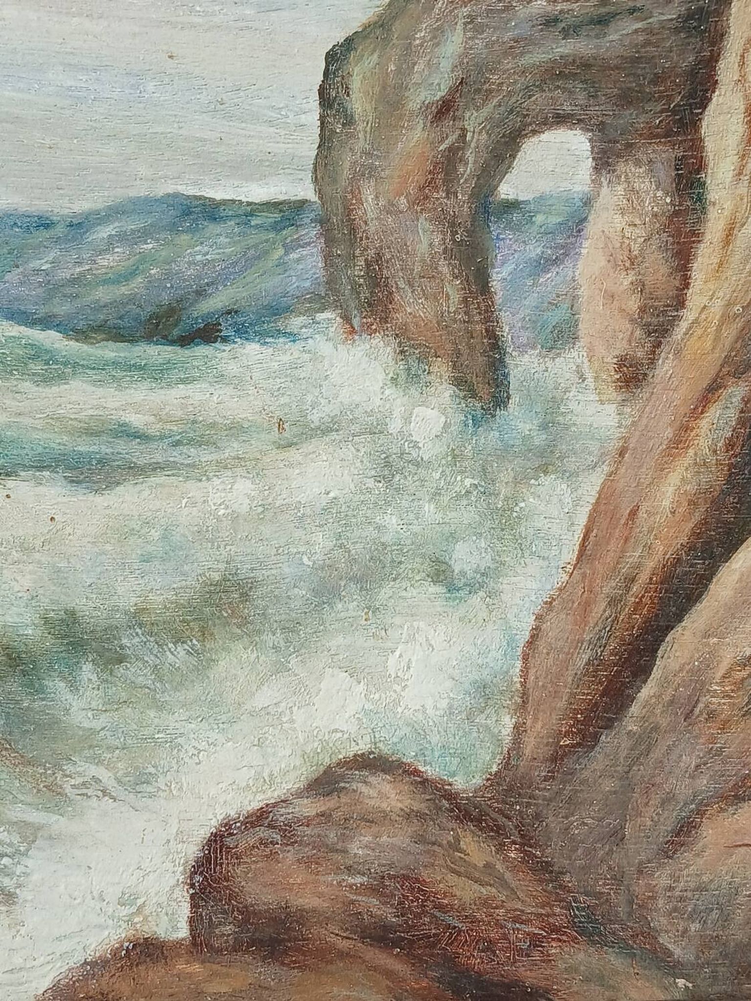 Painting on wood "seaside"