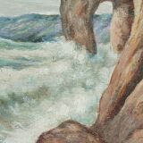 Painting on wood "seaside"