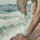 Painting on wood "seaside"