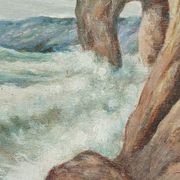 Painting on wood "seaside"