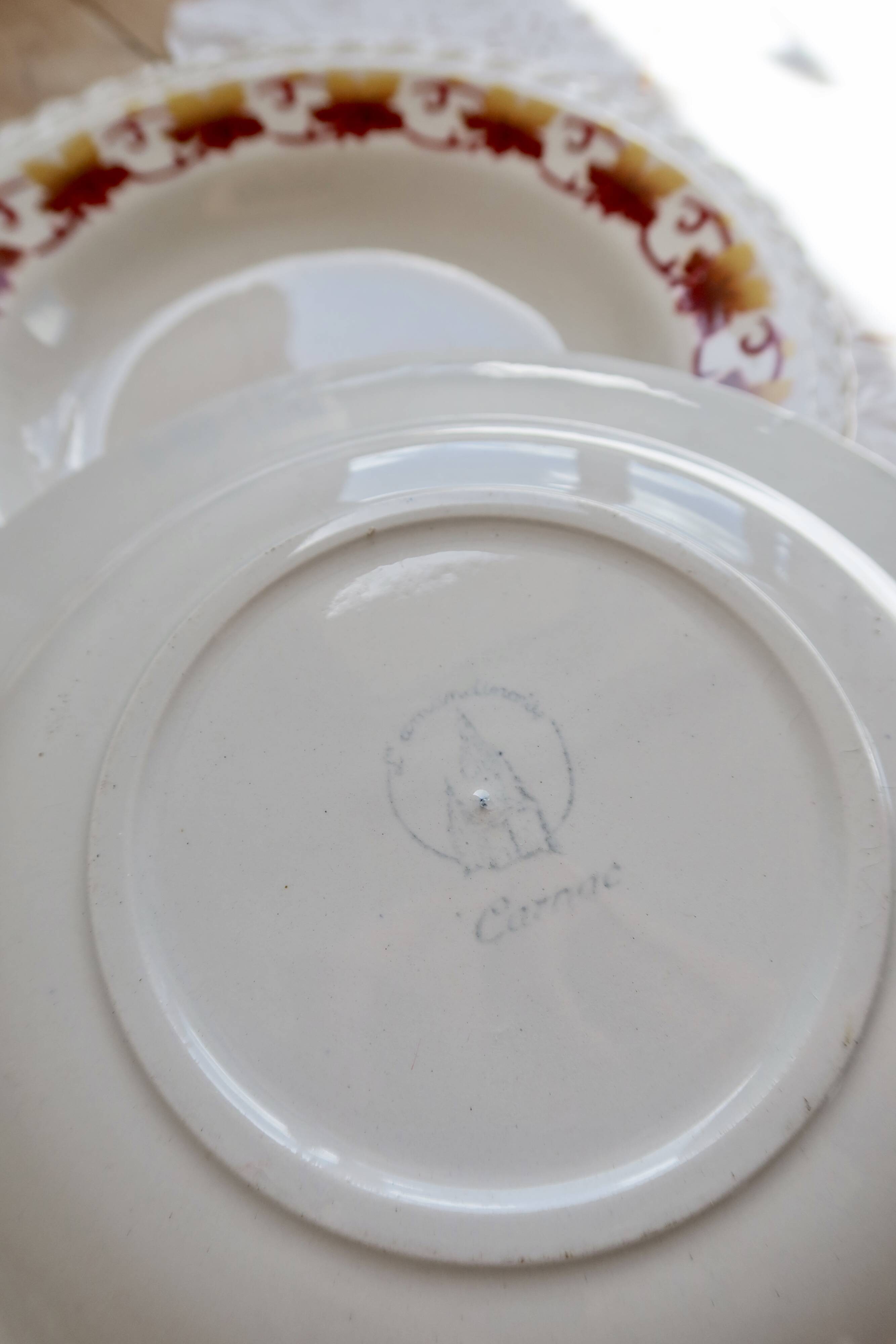 4 vintage deep plates L'Amandinoise Carnac
