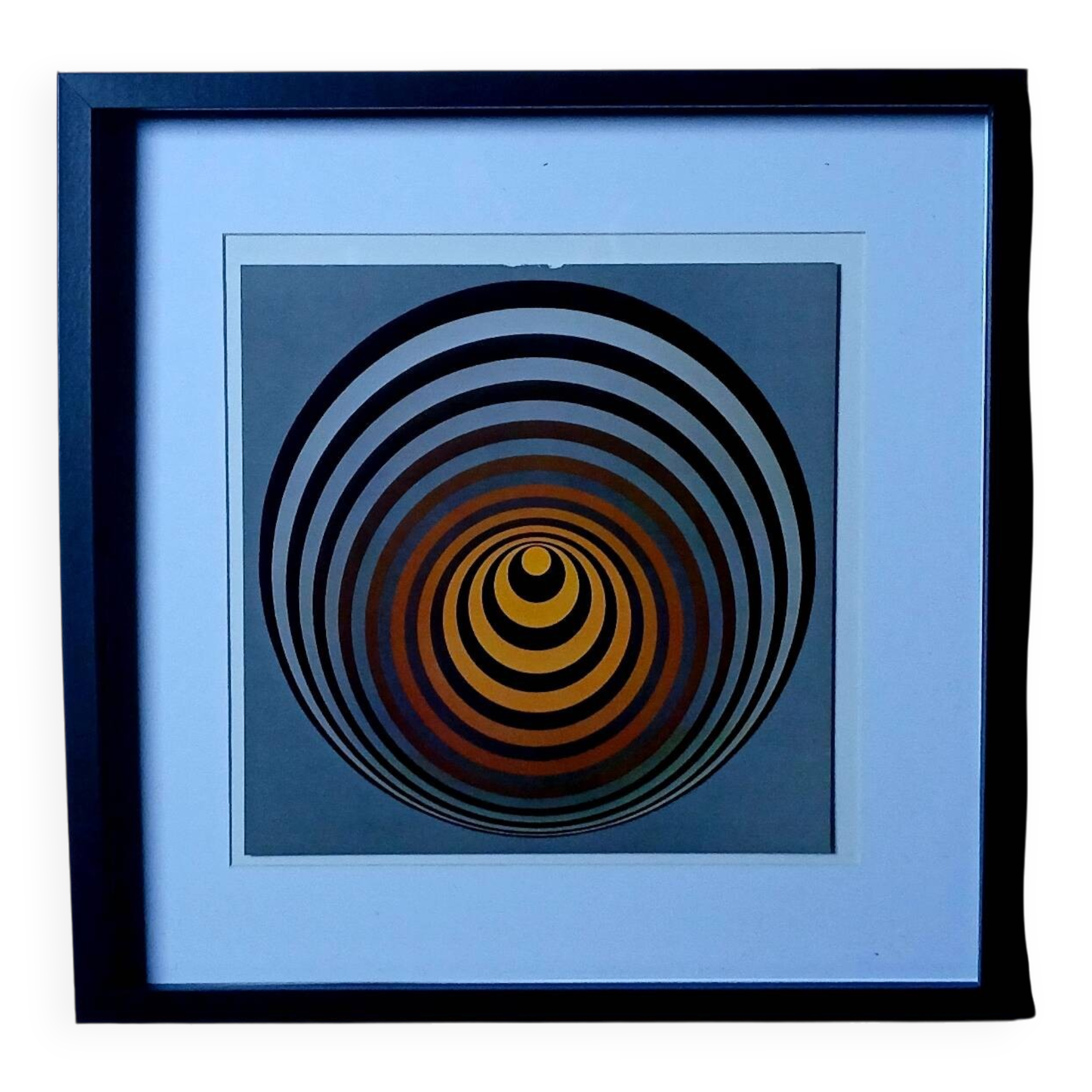 Tableau Vintage Art Optique - Victor Vasarely - Frame 40x40cm