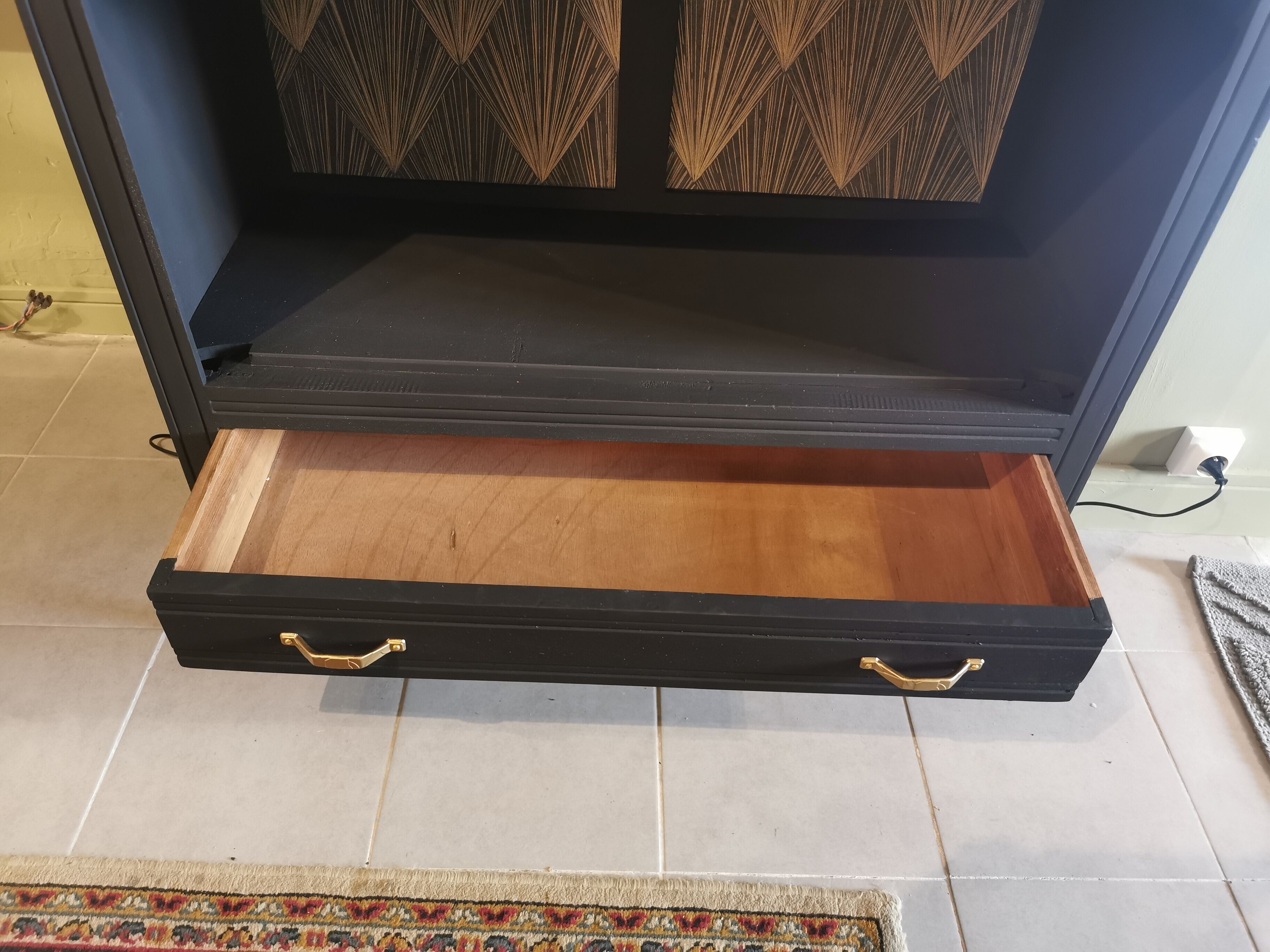 Restyled art deco bookcase shelf cabinet