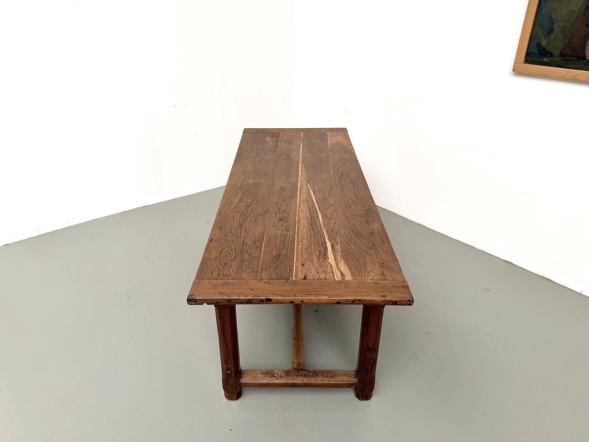 Farmhouse table, solid oak, 20th century.