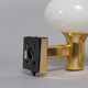 Pair of Vintage 1970s British Gold & Opaline Glass Wall Lamps / Sconces