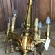 Golden wood chandelier