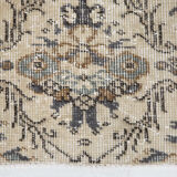 Dark gray & beige vintage rug, 206x102 cm