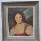 Painting oil on wood painting 1930