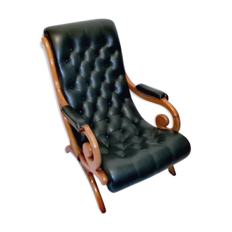 Chesterfield model Victoria chair in dark green leather